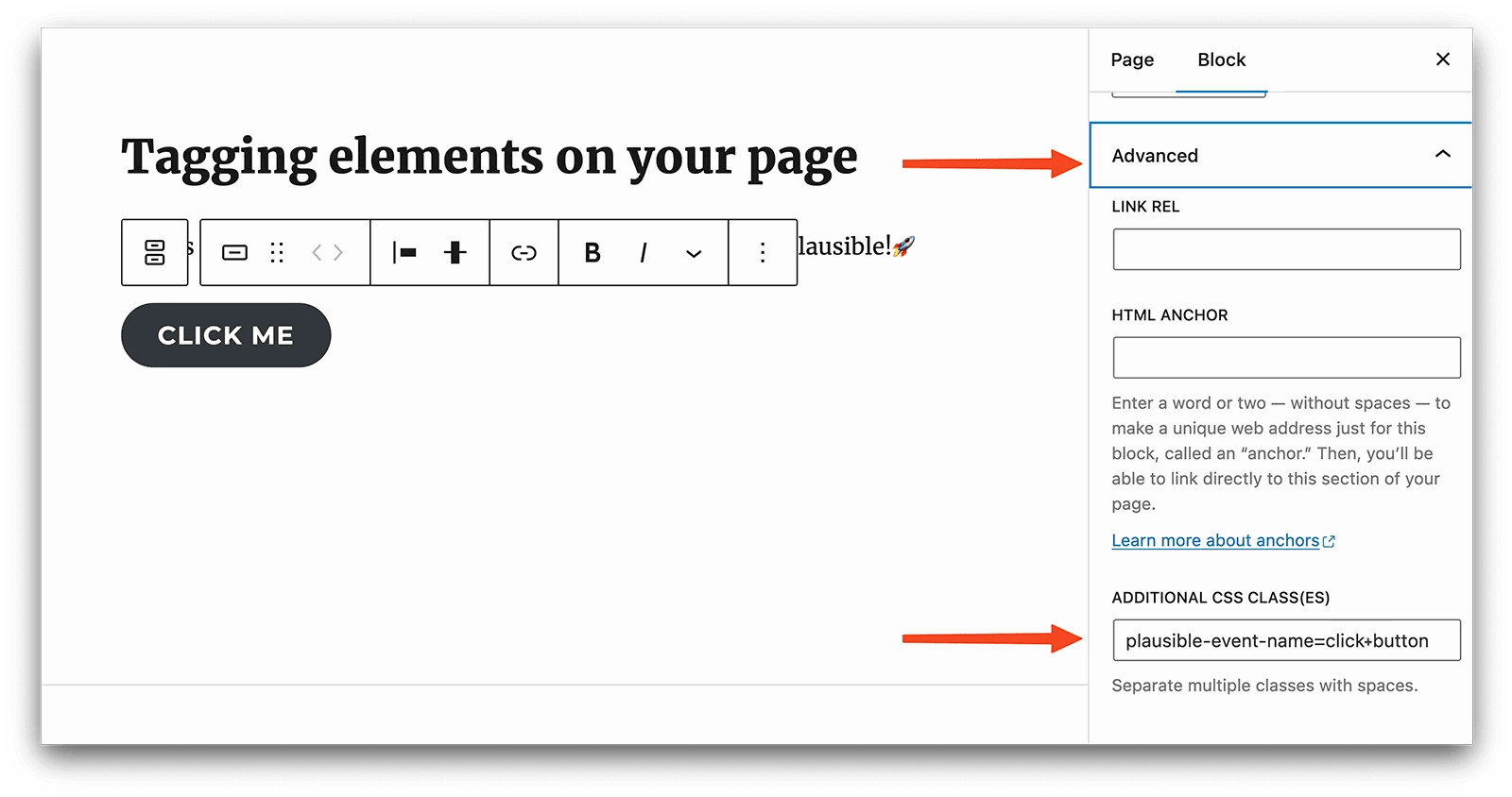 Add a CSS class name in the 'Additional CSS class(es)' field